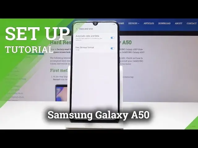 'Video thumbnail for How to Set Up Date & Time in Samsung Galaxy A50 - Clock Format'