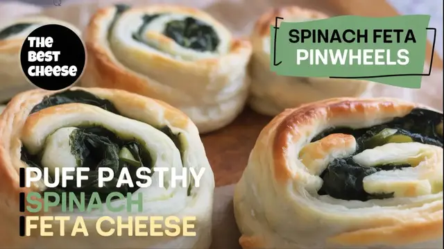 'Video thumbnail for Crispy Spinach Feta Pinwheels – Easy Savory Puff Pastry Snack'