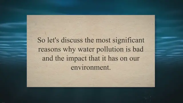 'Video thumbnail for Why Water Pollution Is Bad For The Environment'