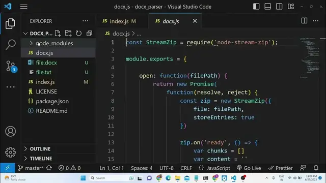 Video thumbnail for Node.js Tutorial to Extract Text From Word DOCX File Using node-stream-zip Library