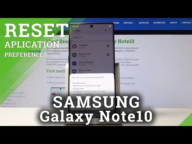 'Video thumbnail for How to Reset App Preferences in SAMSUNG Galaxy Note 10 - Restore App Defaults'