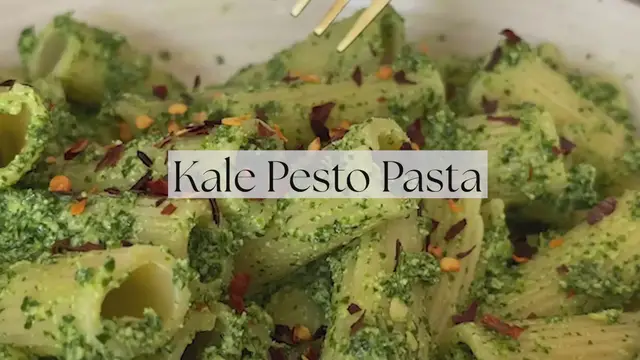 Video thumbnail for Kale Pesto Pasta