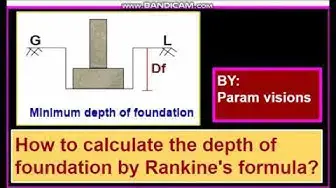 Video thumbnail for How to calculate the depth of foundation by using Rankine's formula?
