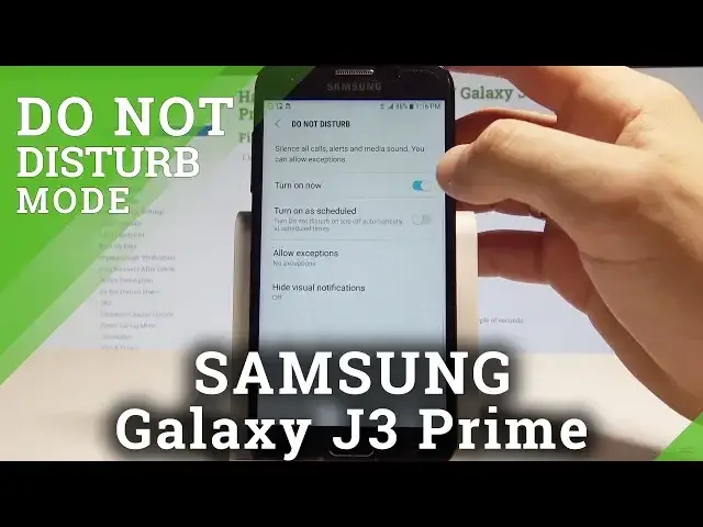 Video thumbnail for How to Enable Do Not Disturb in SAMSUNG Galaxy J3 Prime - Set Up DND Rules |HardReset.Info