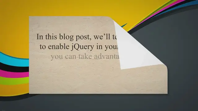 Video thumbnail for How To Enable Jquery