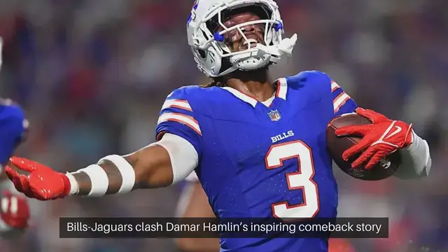 Video thumbnail for Damar Hamlin's comeback shines with first career interception in Bills-Jaguars clash