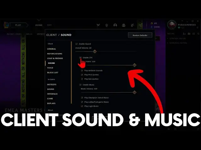 Video thumbnail for How to Mute Client Sounds in League of Legends - Turn On / Off Navigate Sound & Lobby Music