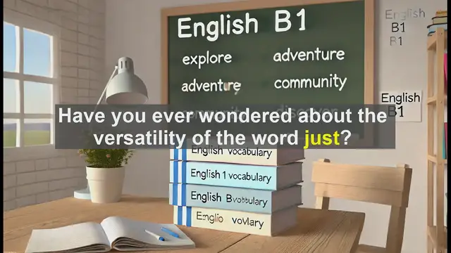 Video thumbnail for 2500 Must Know CEFR B1 Vocabulary - The Many Uses of 'Just': A Versatile Word in English