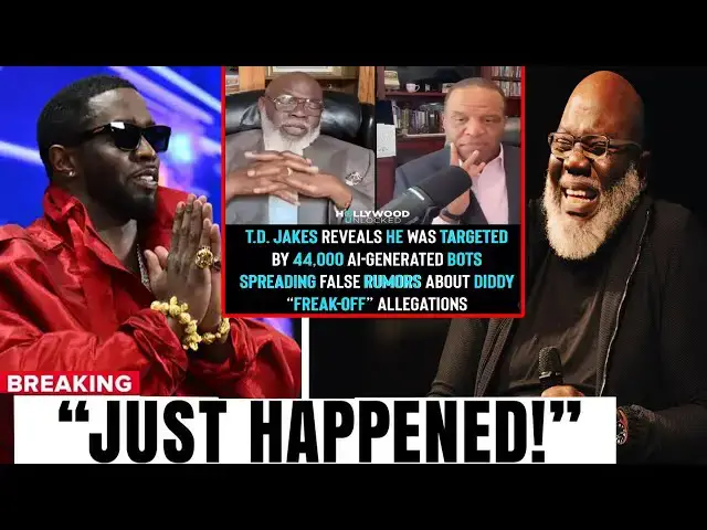 'Video thumbnail for T.D. Jakes Fights Back: 44,000 AI Bots Tried to Destroy Him Over Diddy Scandal#ShockSpill'