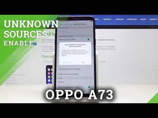 'Video thumbnail for How to Enable Unknown Sources in OPPO A73 – Allow App Installation'