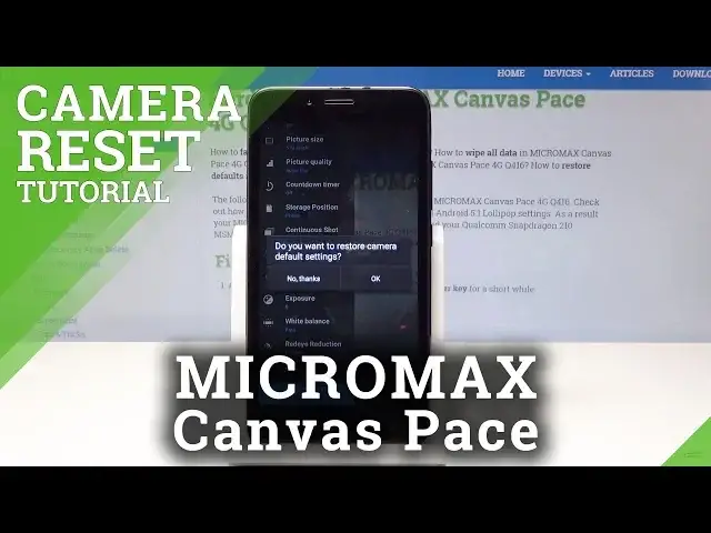 'Video thumbnail for How to Reset Camera in MICROMAX Canvas Pace - Restore Camera Settings'