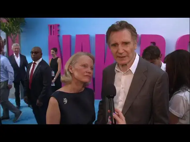 'Video thumbnail for Pamela Anderson & Liam Neeson interview The Naked Gun premiere'
