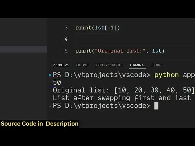 Video thumbnail for How to Swap First and Last Elements in List Using Python – GATE, Interview & Placement Practice