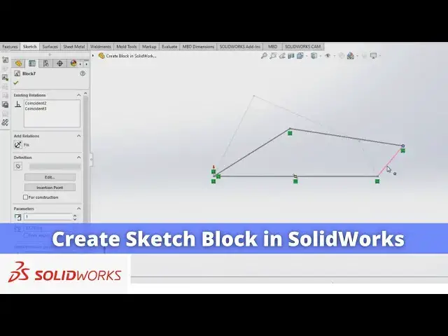 'Video thumbnail for Create Sketch Block in SolidWorks | SolidWorks Tutorial | SolidWorks Modeling |'