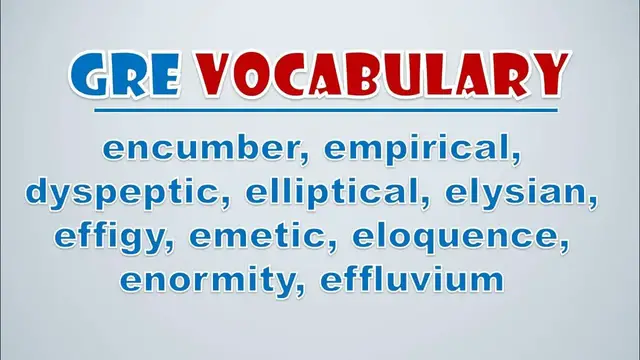 Video thumbnail for GRE Vocabulary: Encumber, Empirical, Dyspeptic, Elliptical, Elysian, Effigy, Emetic, Eloquence