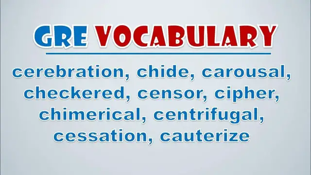 Video thumbnail for GRE Vocabulary: Cerebration, Chide, Carousal, Checkered, Censor, Cipher, Chimerical, Centrifugal