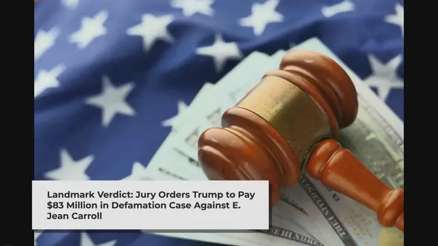 'Video thumbnail for Landmark Verdict: Jury Orders Trump to Pay $83 Million in Defamation Case Against E. Jean Carroll'