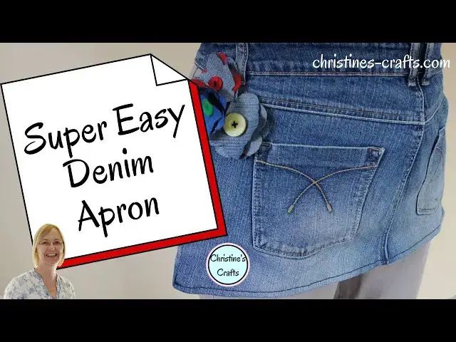 Video thumbnail for HOW TO MAKE A CUTE APRON  FROM OLD JEANS - Sew and no-sew upcycle versions!
