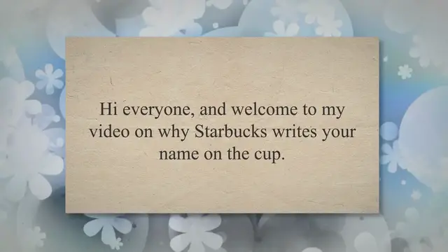 Video thumbnail for Why does Starbucks Write Your Name on the Cup?