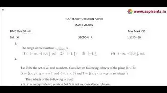 Video thumbnail for 11th Maths Half Yearly Exam 2018 - Model Question Paper 2 | Kanchipuram District | English Medium