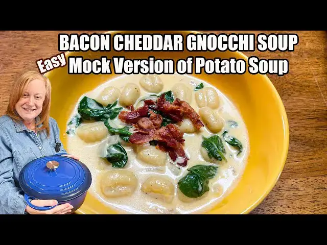 'Video thumbnail for BACON CHEDDAR GNOCCHI SOUP An Easy Mock Potato Soup'