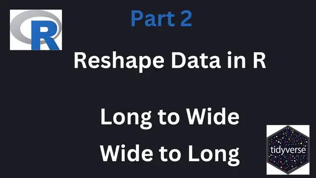 Video thumbnail for Reshape data in R Part 2 | Long to Wide form | Wide to Long Form