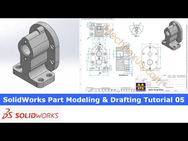 'Video thumbnail for SolidWorks Modeling & Drafting Tutorial 05 | SolidWorks Tutorial | SolidWorks Part Modeling |'