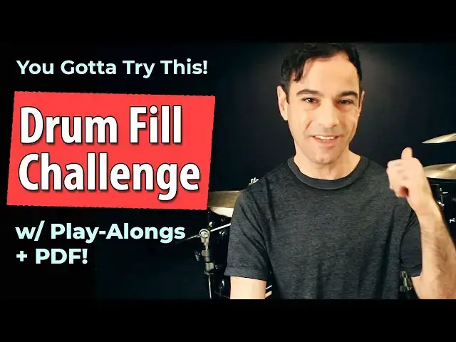 Video thumbnail for Take The Beginner Fills Challenge! | Easy Drum Fills | 8th Note & 16th Note Fills | Play-along + PDF