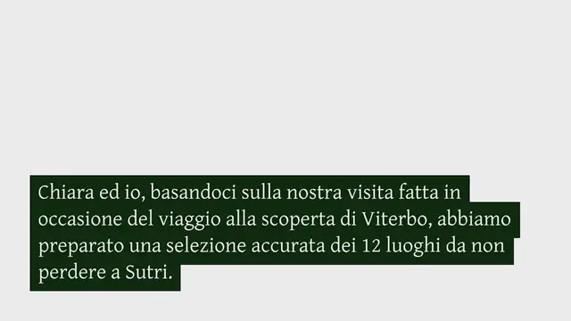Video thumbnail for COSA VEDERE A SUTRI E DINTORNI: 12 LUOGHI DA NON PERDERE