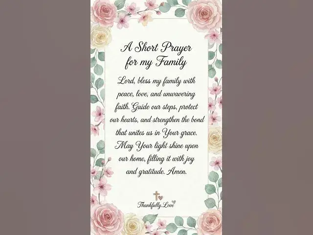 Video thumbnail for A Short Prayer for My Family #jesuslovesyou #morningprayer #thankfullylove
