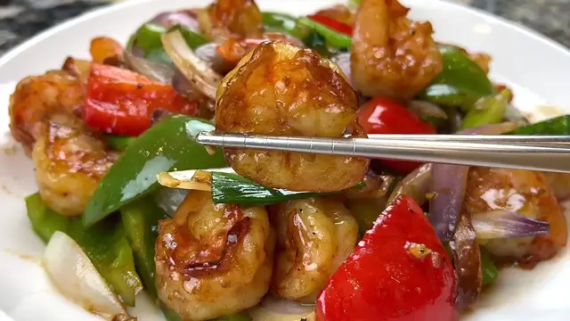 'Video thumbnail for Shrimp And Pepper Stir Fry ¦ Shrimp Stir Fry With Vegetables Recipe (720p 60fps)'