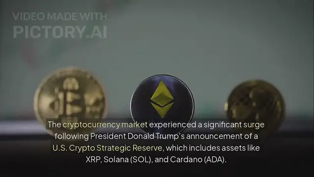 'Video thumbnail for XRP, ADA, and SOL Surge as U.S. Announces Crypto Strategic Reserve'