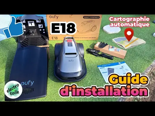 'Video thumbnail for Tutoriel installation du robot tondeuse EUFY E18 | Cartographie automatique, réglages application.'