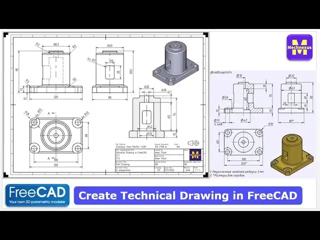 'Video thumbnail for FreeCAD Technical Drawing Tutorial | FreeCAD Tutorial | FreeCAD Drawing | Mechnexus |'