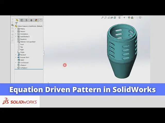 'Video thumbnail for Equation Driven Pattern in SolidWorks | SolidWorks Tutorial | SolidWorks Pattern |'