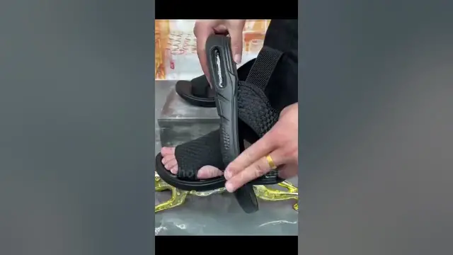 Video thumbnail for 👣🌞 Soft Sole Black Woven Summer Sandals 🌞👣 || Link is in Description || #shopping #mensfashion #usa