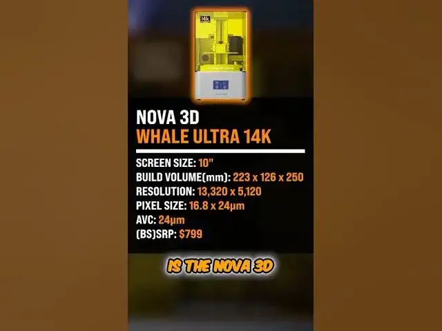 Video thumbnail for Nova 3D Whale Ultra 14k 20-Second-Review