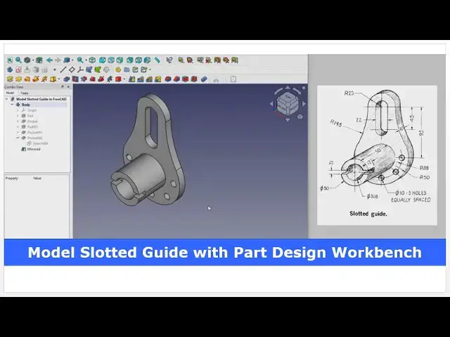 'Video thumbnail for Model Slotted Guide with FreeCAD Part Design Workbench | FreeCAD Tutorial | Mechnexus |'