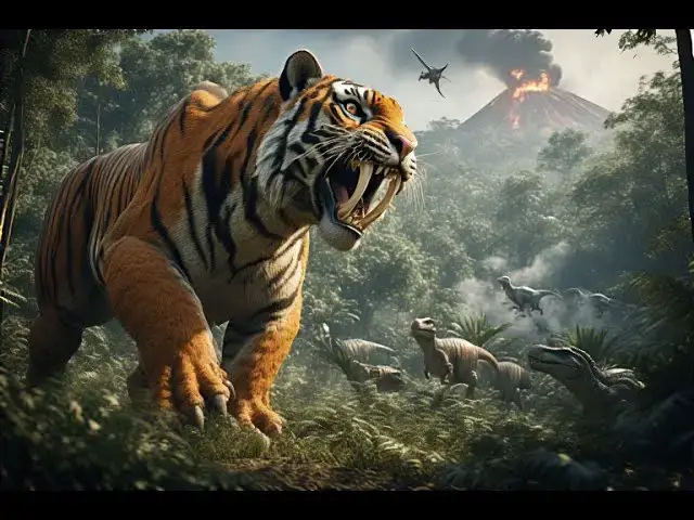 'Video thumbnail for Smilodon (Saber Toothed Cat)  Prehistoric big cat'