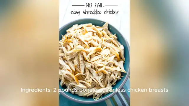 Video thumbnail for shredded chicken recipe