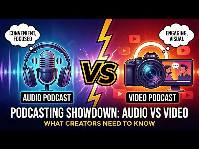 Video thumbnail for Podcasting Showdown: Audio vs Video - What Creators Need to Know