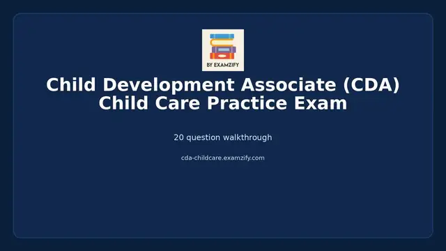 Video thumbnail for Child Development Associate (CDA) Child Care Practice Exam