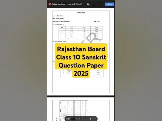 Video thumbnail for Rajasthan Board Class 10 Sanskrit Question Paper 2025.  #rajasthanboard #rajasthanboardclass10th