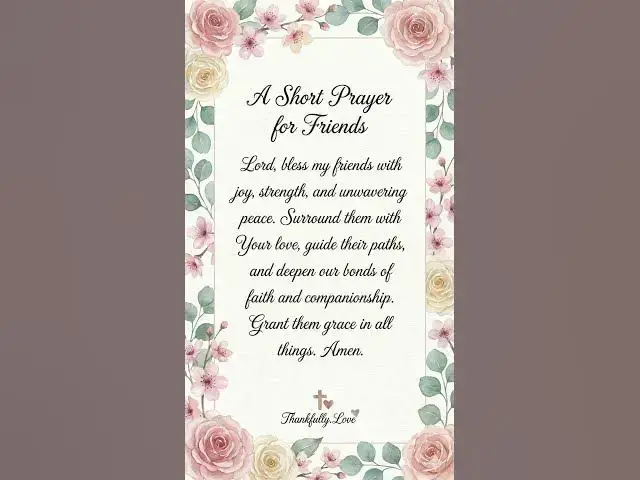 Video thumbnail for A Short prayer for friends #jesuslovesyou #morningprayer #faithoverfear #thankfullylove