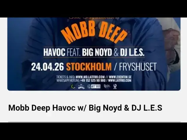 Video thumbnail for (3) Havoc-Mobb Deep & Big Noyd, Dj L.E.S. Fryshuset Stockholm 24/4-26