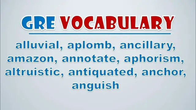 Video thumbnail for GRE Vocabulary: Alluvial, Aplomb, Ancillary, Amazon, Annotate, Aphorism, Altruistic, Antiquated