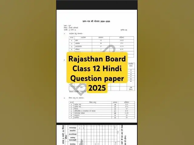 Video thumbnail for RBSE 12th Hindi Question Paper 2025 #rbse #rbseboard #rbseclass12 #boardexam
