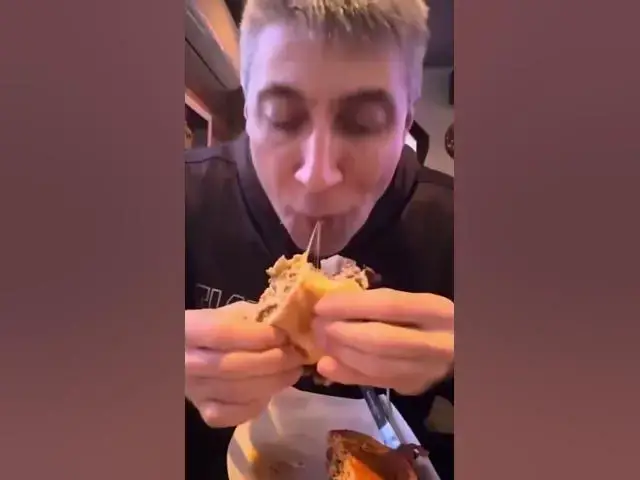 Video thumbnail for INSANE Cheese Pull from This Cowboy Burger Makes History