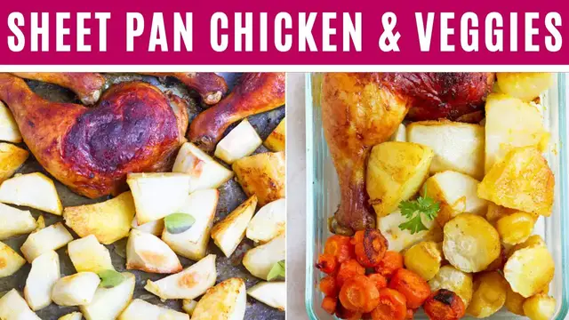 'Video thumbnail for SHEET PAN CHICKEN I tender, juicy, with veggies.'