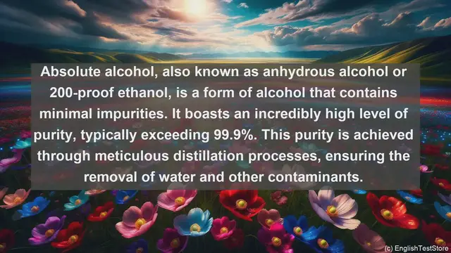 Video thumbnail for Absolute alcohol in science  definition and examples